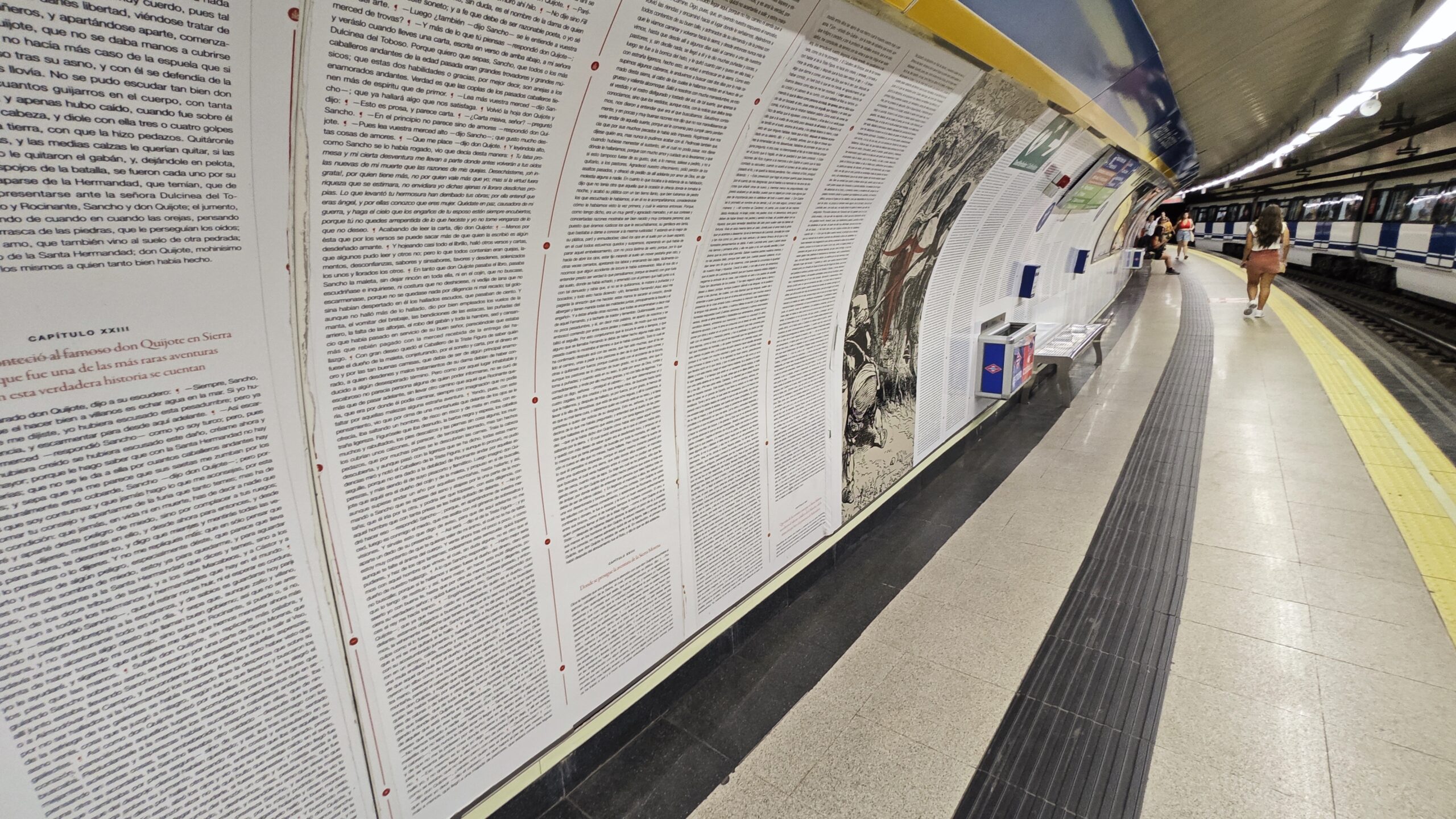 La stazione metro tappezzata col don Quijotte